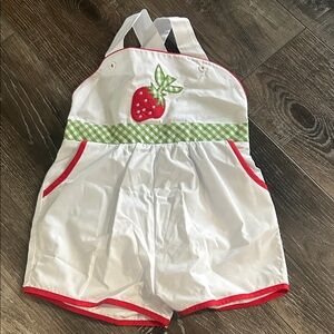 The Beaufort Bonnet Company White and Red Strawberry One Piece